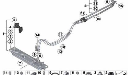 Tube de refroidissement d'huile de la boîte de vitesses OEM 17227628062 pour BMW X5 (E70) et X6 (E71) avec moteur N55. Compatible avec XDrive35i et XDrive40i. BMW d'origine.