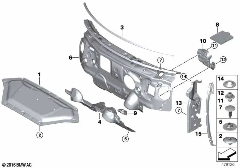 Scellant du cadre latéral gauche pour Mini F60, F60N (OEM 51487375859). Mini d'origine