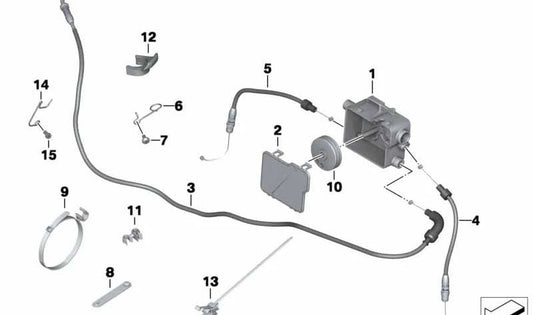 Cable del acelerador derecho OEM 32737676566 para BMW Motorrad R1200S, HP2 Sport. Original BMW Motorrad.