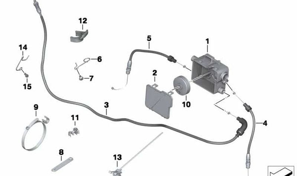 Cable acelerador abridor OEM 32737707898 para BMW Motorrad HP2 Megamoto (RK25, 2007–2010). Original BMW Motorrad.
