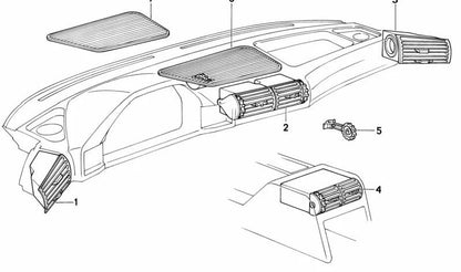Griglia d'aria fresca per la serie BMW 5 E34 (OEM 64221384074). BMW originale