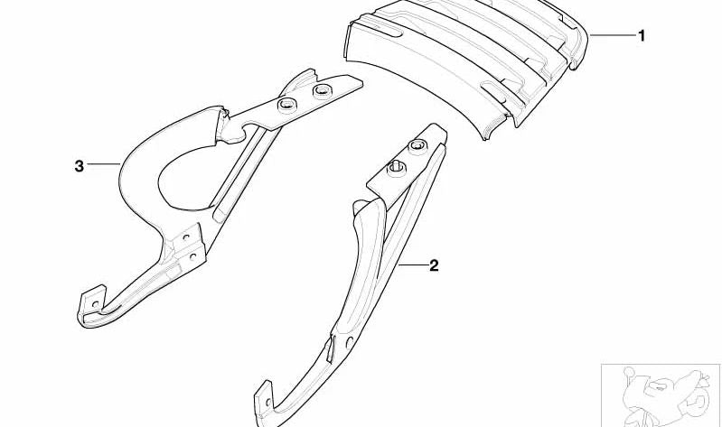 Soporte izquierdo puente portaequipajes OEM 46542328753 para motos BMW R1100R, R850R, R1150R, Rockster. Original BMW Motorrad.