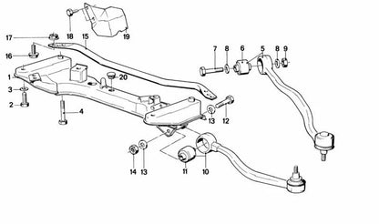 Juego de Soportes de Goma para BMW E28 (OEM 31129058817). Original BMW
