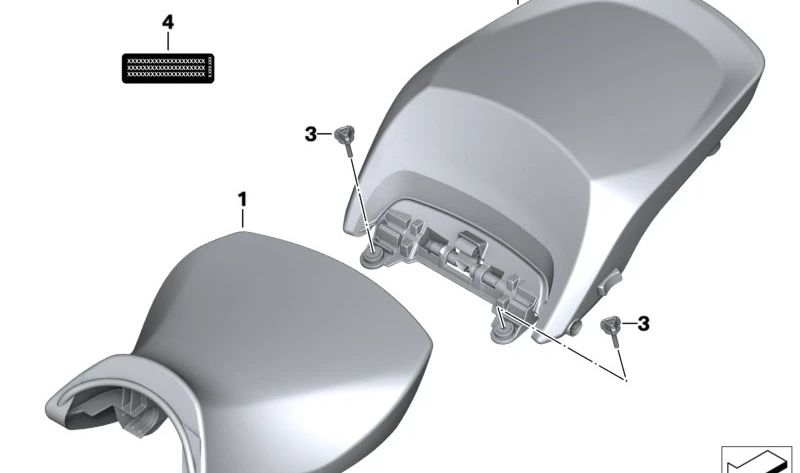 Asiento acompañante negro OEM 52538389106 para motos BMW R1200RT, R1250RT. Original BMW Motorrad.