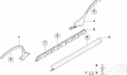 Clip de expansión negro OEM 51111944537 para BMW E81, E82, E87, E87N, E88, E36, E46, E34, E39, E32, E38, E83, E83N, E53, E52. Original BMW.