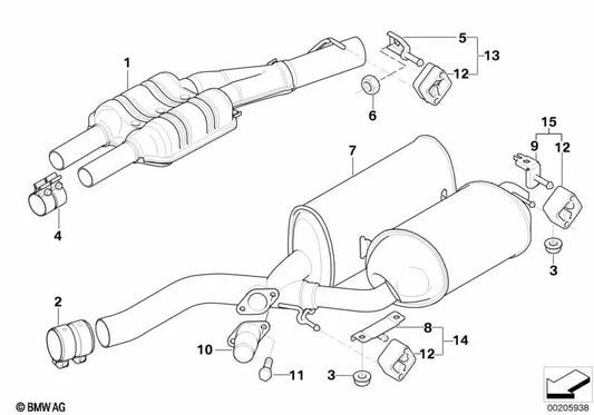 BMW VIBRAZIONE SUCCHIO SERIE 7 E65, E66 (OEM 18307543123). BMW originale
