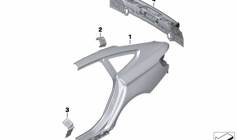 Refuerzo pilar D derecho OEM 41217334026 para BMW F34. Original BMW.