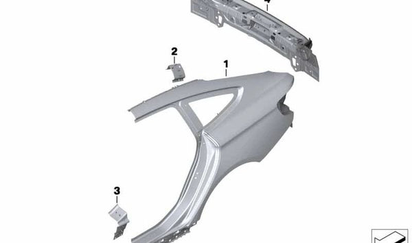 Cubierta trasera OEM 41347333967 para BMW F30, F31, F80. Pieza original BMW.