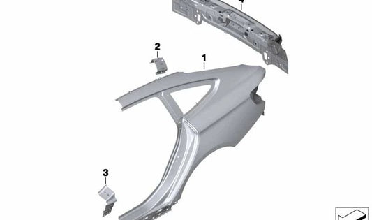 Refuerzo derecho pilar D OEM 41217334030 para BMW Serie 4 F36 (418d) con motor N47T y B47U. Compatible con modelos de 2014 a 2020. Pieza original BMW.