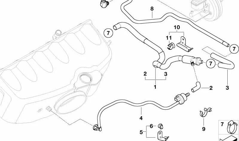 Manguito de admisión OEM 11617831456 para BMW E46, E83, E85, E86. Original BMW.