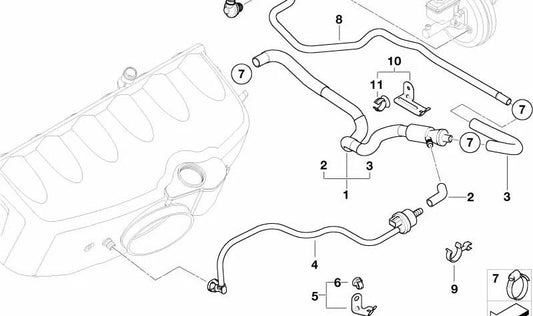 OEM admission sleeve 11617831456 for BMW E46, E83, E85, E86. Original BMW.