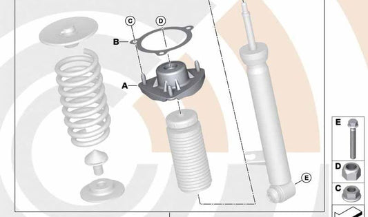 Prise en charge des amortisseurs arrière OEM 3352475056 pour BMW F15, F16. BMW d'origine.