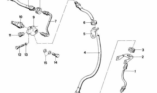 Mangueira de freio superior OEM 34321237236 para BMW E32, E34. BMW original