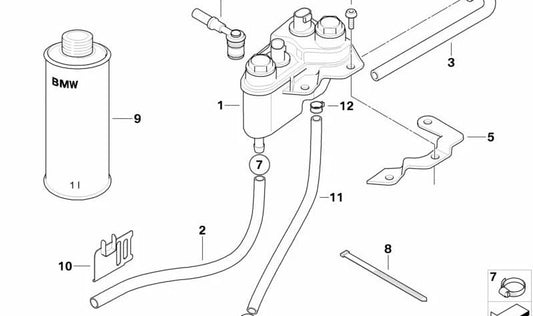 Recipiente de líquido de frenos OEM 34312333505 para BMW Motorrad K1200 GT, K1200 RS, K1200 LT. Original BMW Motorrad.