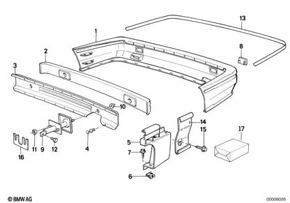Tuerca hexagonal para BMW E30 (OEM 51121938110). Original BMW.