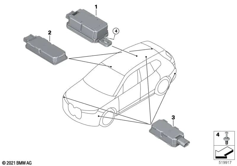 Remote Control Receiver for BMW i I20, X1 U11 (OEM 61355A3EC73). Genuine BMW