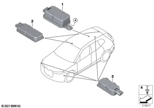 Remote Control Receiver for BMW i I20, X1 U11 (OEM 61355A3EC73). Genuine BMW