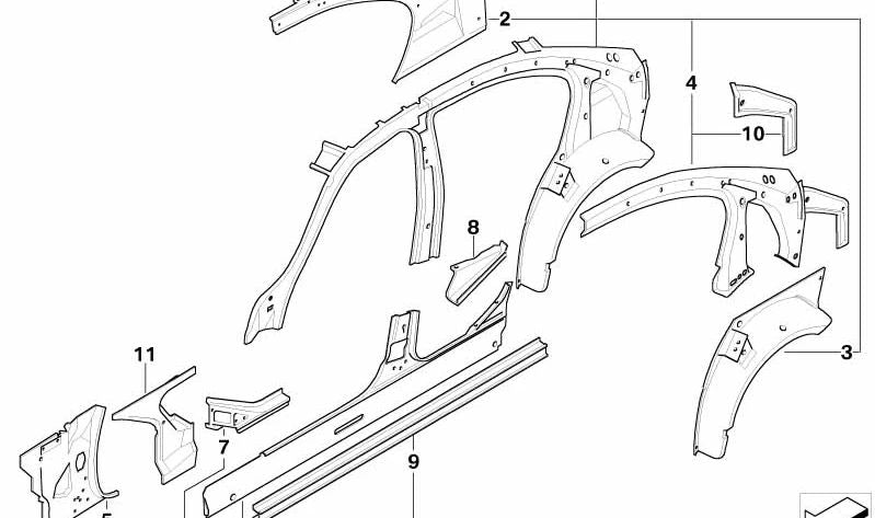 Upper Left Inner Trim C Pillar OEM 41217144951 for BMW 3 Series E90. Original BMW.