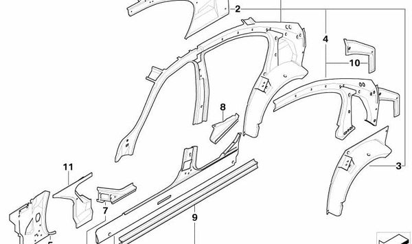 Guarnecido interior superior izquierdo del pilar C OEM 41217144951 para BMW Serie 3 E90. Original BMW.