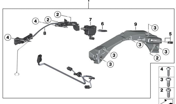 Motor cierre centralizado OEM 67118566852 para motos BMW C 400 GT, C 400 X, C 600 Sport… y más. Original BMW Motorrad.