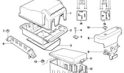 Relés de OEM da tampa superior Caixa 12631713595 para BMW E32. Peça original da BMW.