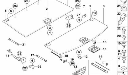 OEM 51476965253 TRUNK CERNO per BMW E61. BMW originale.