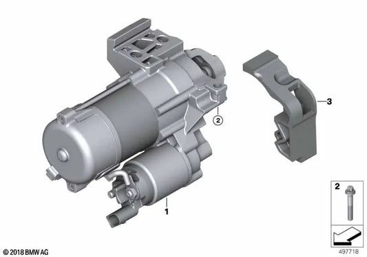 Startermotor für BMW G42, G20, G21, G28, G22, G23, G26, G30, G31, G32, G12n, G12N, G01, G02, G05, G06 (OEM 12415A33FB9). Original BMW