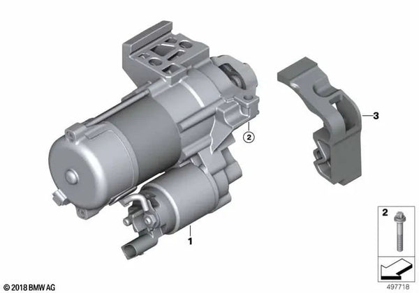 Motor de arranque OEM 12418490593 para BMW Serie 5 G60, G61 y Serie 7 G70. Original BMW.