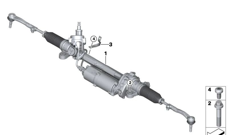 Caja de dirección eléctrica OEM 32105B357F5 para BMW i4 (I20). Repuesto original BMW.