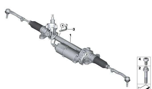 Caja de dirección eléctrica OEM 32105B357F5 para BMW i4 (I20). Repuesto original BMW.