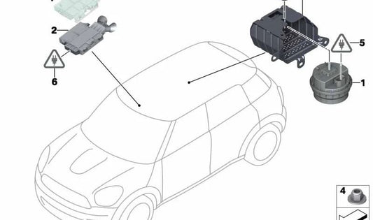 Módulo ultrasónico OEM 65759806332 para MINI Countryman R60, Paceman R61. Original MINI.