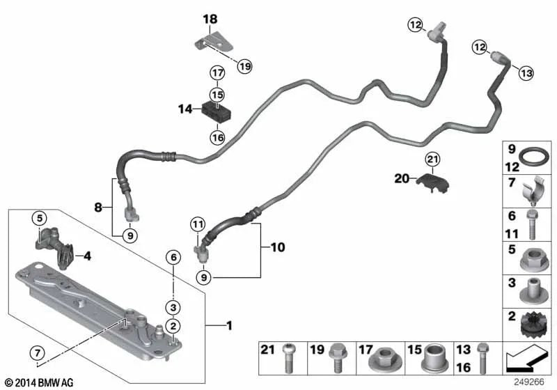 Sheet metal screw for BMW X5 E70, E70N, F15, X6 E71, E72, F16 (OEM 17227576390). Genuine BMW