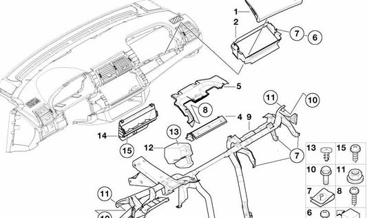 OEM 51458245961 Airbag en plâtre pour BMW X5 E53 (3.0d, 3.0i, 4.4i) de 2000 à 2006. Pièce originale BMW.