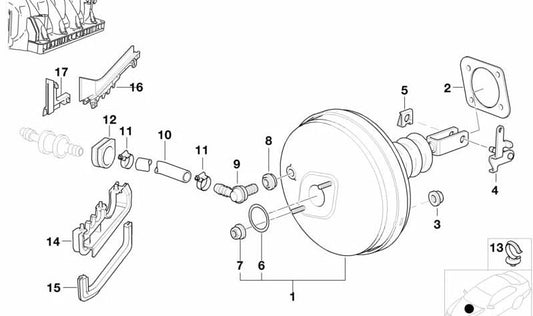 Manguito de freno OEM 34331165505 para BMW E38. Original BMW.