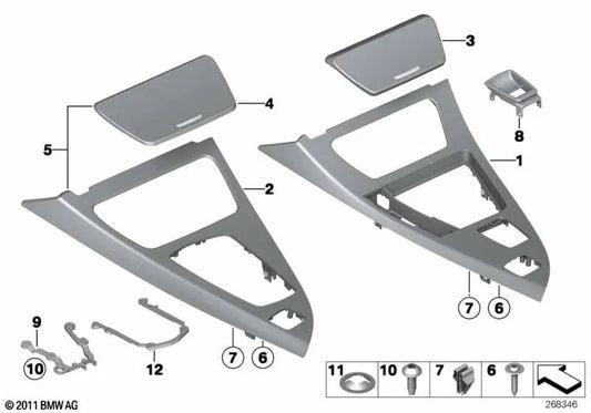 Porta di alluminio a trama fine per BMW 6 F06 Series, F12, F13 (OEM 511697207). BMW originale