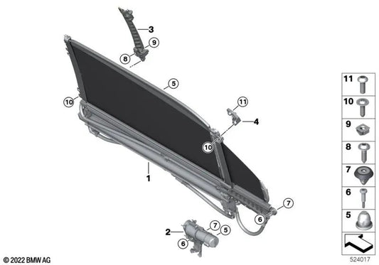 PARASOL REST REDERTRA PORTA DI BMW G70 (OEM 51355A3CF72). BMW originale.