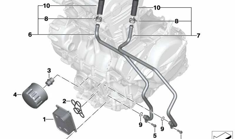 Tubería OEM 11447708308 para BMW F700GS, F800GS, F800GS Adventure... y más. Original BMW Motorrad.