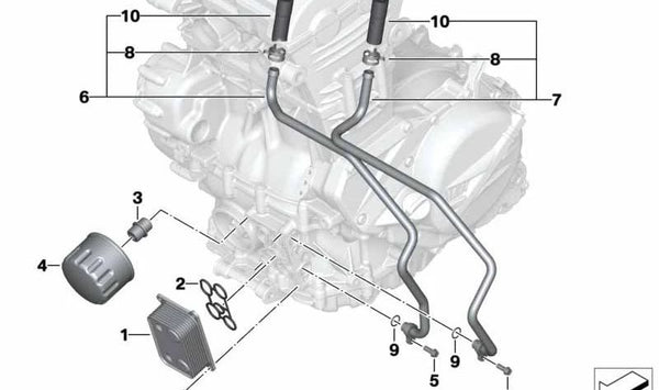 Tubería OEM 11447708308 para BMW F700GS, F800GS, F800GS Adventure... y más. Original BMW Motorrad.