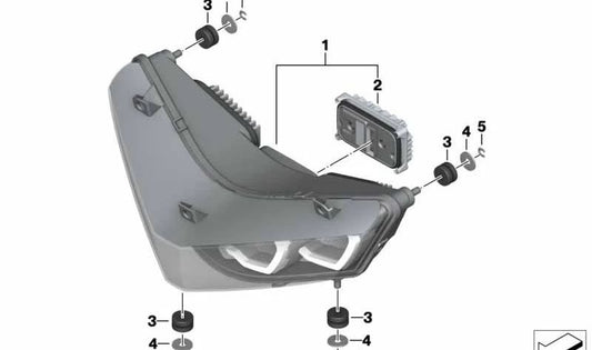 Faro LED delantero OEM 63128558685 para motos BMW C 400 GT (2018-2025). Original BMW Motorrad.