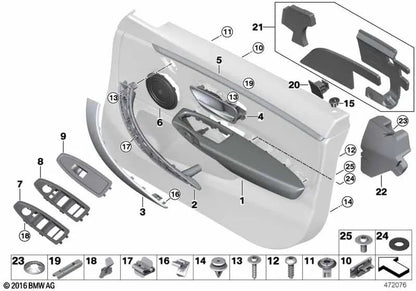 Listón decorativo delantero izquierdo para BMW Serie 4 F36, F36N (OEM 51417346919). Original BMW.