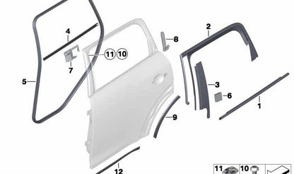 Outdoor compartment cover right rear door OEM 51359810470 for Mini Countryman R60. Original Mini.