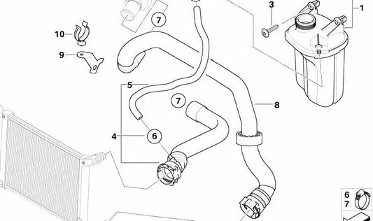 Tapa de expansión de refrigerante OEM 17137791943 para MINI R50 One (2003-2006). Repuesto original MINI.