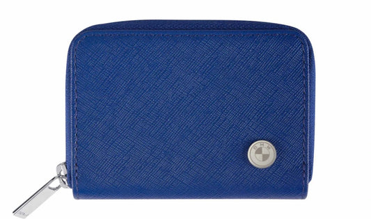 Cartera pequeña de piel OEM 80215B319B3 para BMW {Todos los modelos}. Accesorio original BMW, diseño elegante en cuero auténtico con cremallera y compartimentos para monedas y tarjetas. Ideal para uso diario.
