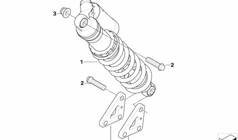 Amortiguador trasero OEM 33537726381 para BMW Motorrad G 450 X (GK16). Compatible con modelos fabricados entre 03/2008 y 07/2011. Recambio original BMW Motorrad.