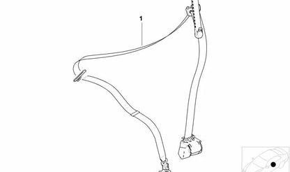 Cinturón de seguridad delantero izquierdo con limitador de fuerza OEM 72118198567 para BMW E39, E38. Original BMW.