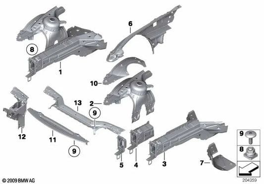 Right deformation element support for BMW Z4 E89 (OEM 41007224894). Original BMW