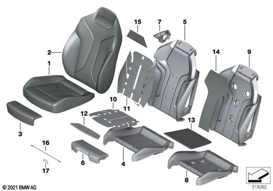 Capa de assento esportivo de couro para BMW 8 F91 Series, F92, F93 (OEM 52108094186). BMW original