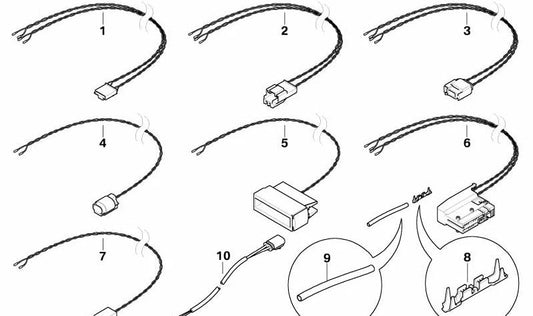 Cable adaptador sensor airbag lateral OEM 61129125665 para MINI R55, R56, R57, R58, R59, R60, R61. Original MINI.