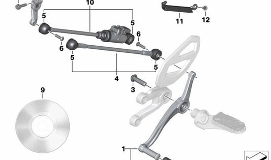 Pedal del cambio OEM 46718553832 para motos BMW S 1000 XR (K49) 2014-2019. Original BMW Motorrad.