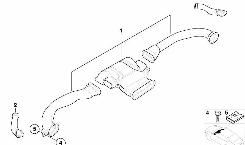 Cold air ducts (game) OEM 51458398109 for BMW Z3 {E36: Z3 1.8, 1.9, 2.0, 2.2i, 2.8} All compatible models. Original BMW.
